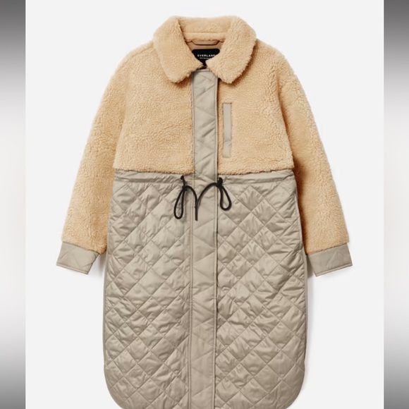 Everlane - The Quilted Teddy Coat in Dark Khaki/Cashew - Picture 12 of 12